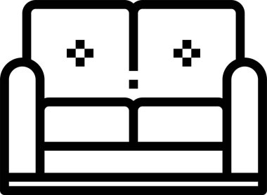 Mobilyanın minimalist vektör simgesi, kanepe