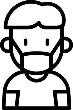 çocuk Avatar. Tıbbi maske takan çocuk