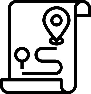 Harita simgesindeki iğne, beyaz arkaplanda izole edilmiş vektör illüstrasyonu  