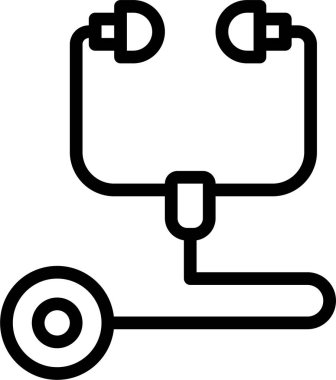 stetoskop simgesi, vektör illüstrasyonu