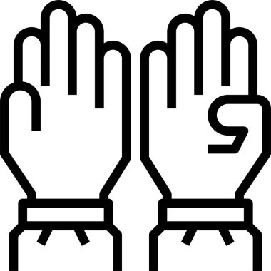 Tıbbi eldiven simgesi, beyaz arkaplanda vektör çizimi  