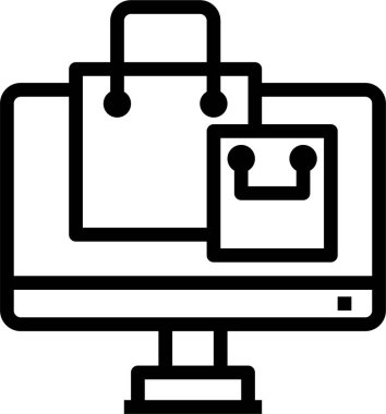 Alışveriş kavramının minimalist vektör simgesi 