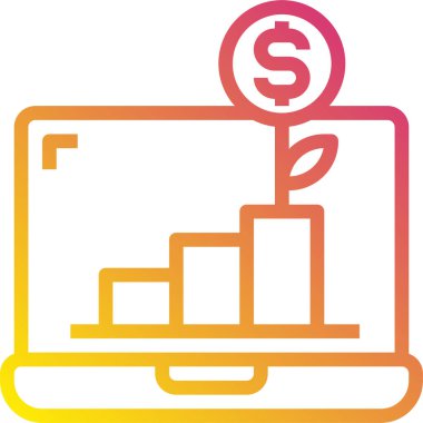 para ve finans büyüme vektörü simgesi