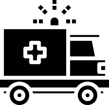 Modern tasarım minimalist vektör simgesi, ambulans
