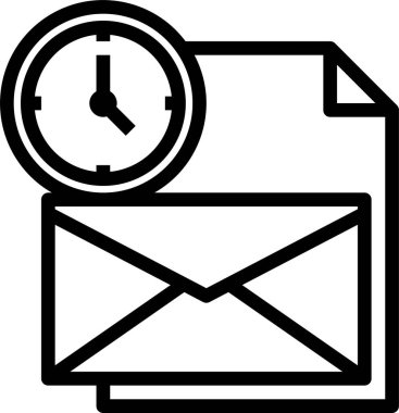 asgari vektör simgesi, dosya ve saat içeren harf