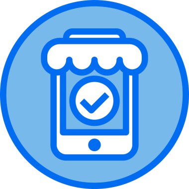 Mobil alışveriş simgesi vektör illüstrasyonu