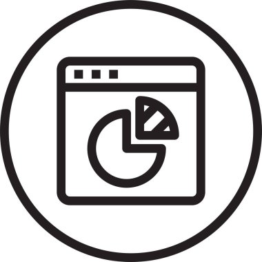 Modern tasarım minimalist vektör simgesi, analiz web tarayıcısı