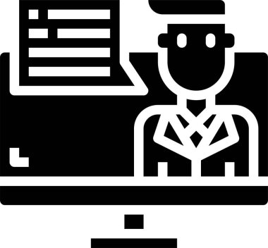 Bilgisayarın stil minimalist vektör simgesi