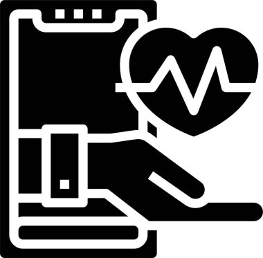 Kalp atış hızı ve akıllı telefonun vektör çizimi