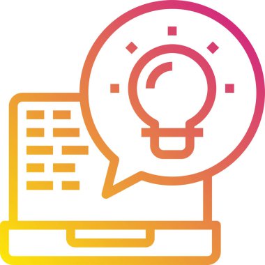 Basit modern fikir simgesi, vektör illüstrasyonu