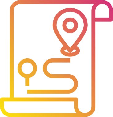 Harita simgesindeki iğne, beyaz arkaplanda izole edilmiş vektör illüstrasyonu  