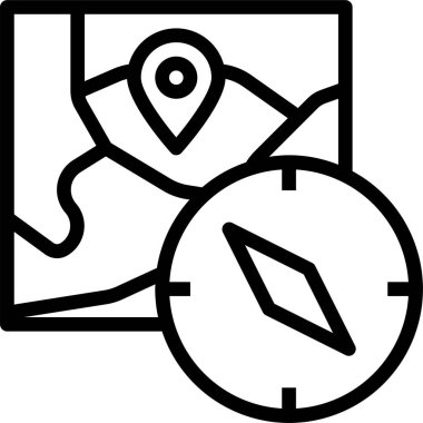 Harita simgesindeki iğne, beyaz arkaplanda izole edilmiş vektör illüstrasyonu  