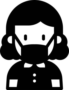 çocuk Avatar. Tıbbi maske takan çocuk