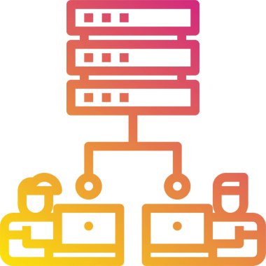 Dizüstü bilgisayar ağının vektör illüstrasyon simgesi