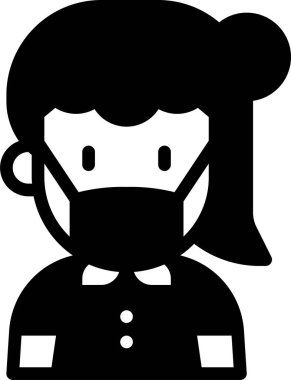 çocuk Avatar. Tıbbi maske takan çocuk