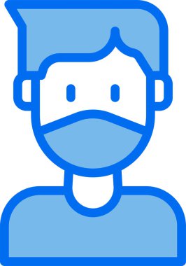 Maske tasarımı erkek avatarı, vektör illüstrasyonu  