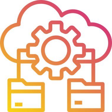 Bulut dişlisi verilerinin vektör illüstrasyon simgesi 