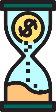 Kum saati simgesi tasarımı, vektör illüstrasyonu