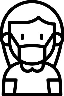 çocuk Avatar. Tıbbi maske takan kız