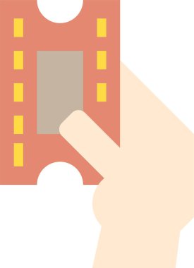 bilet simgesi ve vektör illüstrasyonu beyaz arkaplanda izole edildi  