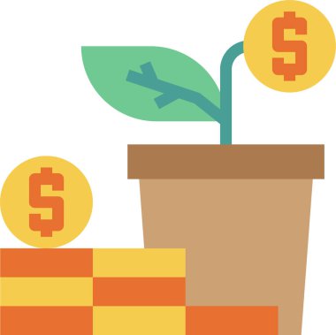 para ve finans büyüme vektörü simgesi