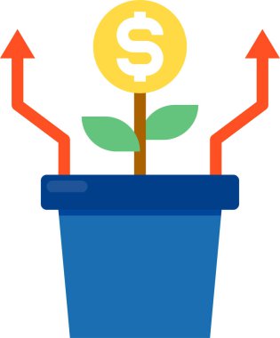 para ve finans büyüme vektörü simgesi