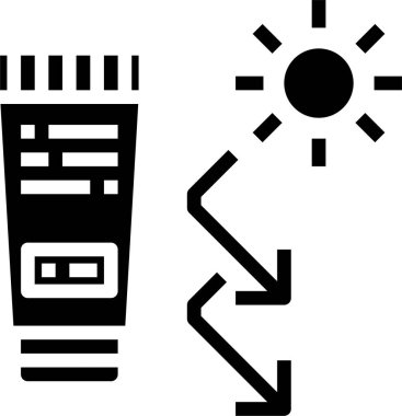 Güneş kremi simgesinin vektör illüstrasyonu