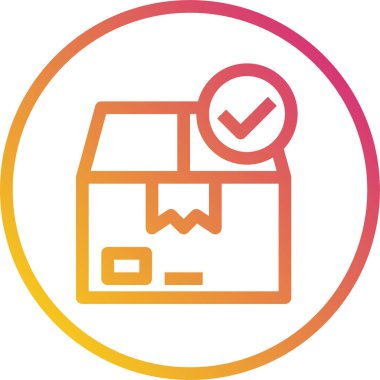 karton kutu düz simgesi, vektör illüstrasyonu