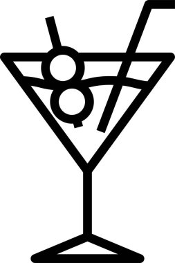 Martini kokteyli düz ikon, vektör illüstrasyonu