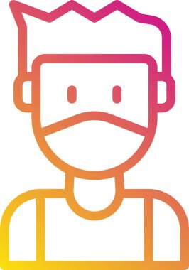 Maske tasarımı erkek avatarı, vektör illüstrasyonu  