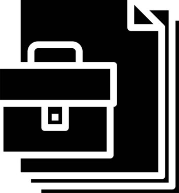 evrak çantası, dosyalar ve kağıt vektör illüstrasyonu 