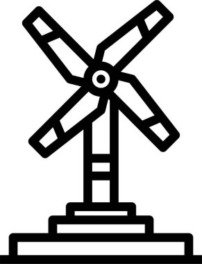 Rüzgar türbini simgesi vektör illüstrasyonu 