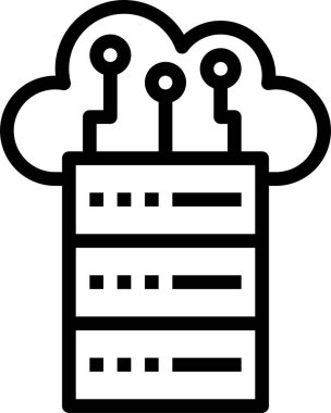 Veritabanı kavramının minimalist vektör simgesi 