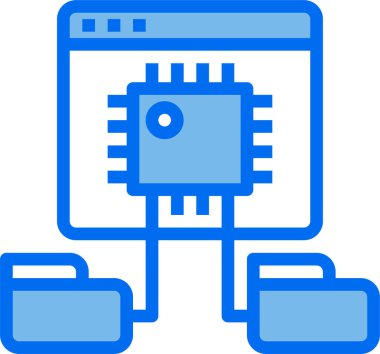 Dijital işlemci simgesi. Çip simgesi. Teknoloji simgesi