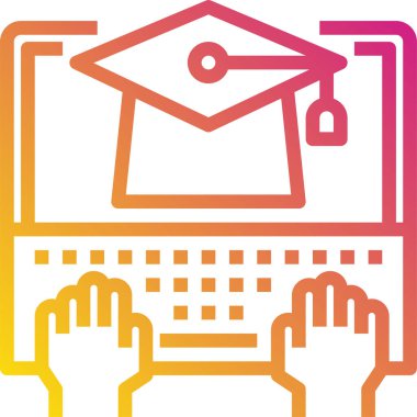 Mezuniyet simgesi, vektör illüstrasyonu