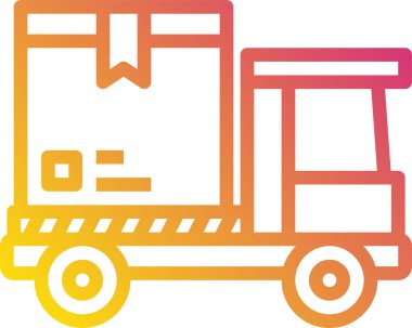 Yük kamyonunun minimalist vektör simgesi