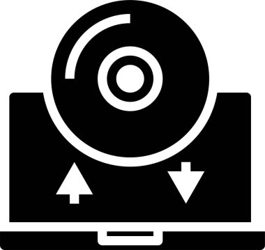 Disk bilgisayar veri depolamasının asgari vektör simgesi