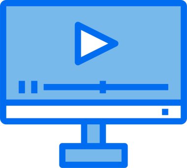 Bilgisayar Video Çalmanın minimalist vektör simgesi