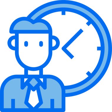 saat ve insan simgesi, vektör illüstrasyonu 