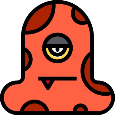 Canavar yüzünün karikatür çizimi