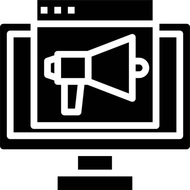 Çevrimiçi pazarlamanın minimalist vektör simgesi 