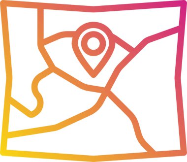 Harita simgesindeki iğne, beyaz arkaplanda izole edilmiş vektör illüstrasyonu  