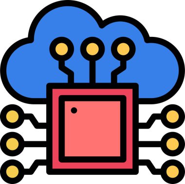 Dijital işlemci simgesi. Çip simgesi. Teknoloji simgesi