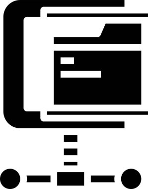 Veritabanı kavramının minimalist vektör simgesi 