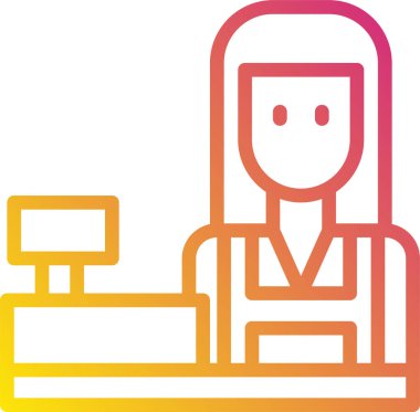 Mağaza yardımcısının vektör illüstrasyonu 