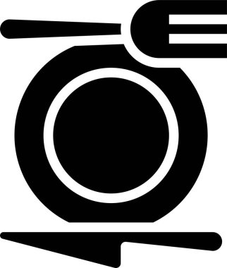 Çatal ve bıçaklı tabağın vektör illüstrasyon simgesi