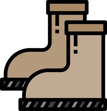 Çizmeler düz simge, vektör illüstrasyonu