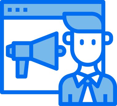 Megafon ikonu vektör illüstrasyonu