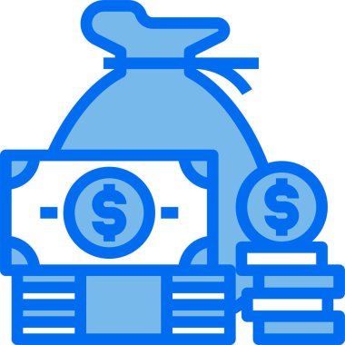 İş finans para sikkesinin vektör illüstrasyon simgesi 