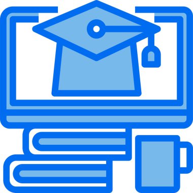 Mezuniyet simgesi, vektör illüstrasyonu